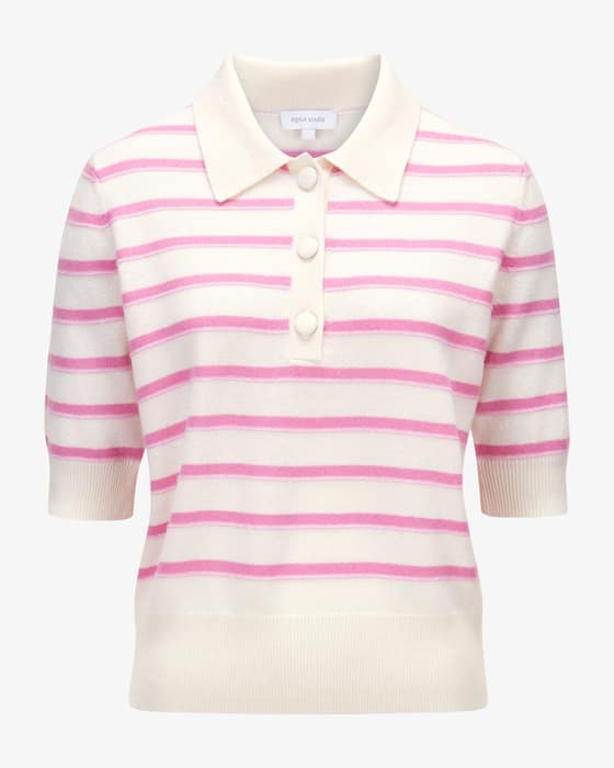 Strick-Poloshirt aus Merinowolle und Cashmere