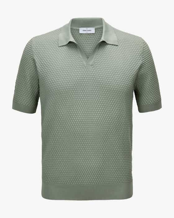 Strick-Poloshirt aus Baumwolle