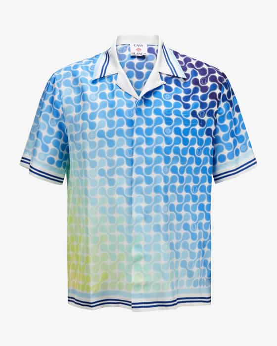 Bowlinghemd Tennis Tile aus Seide