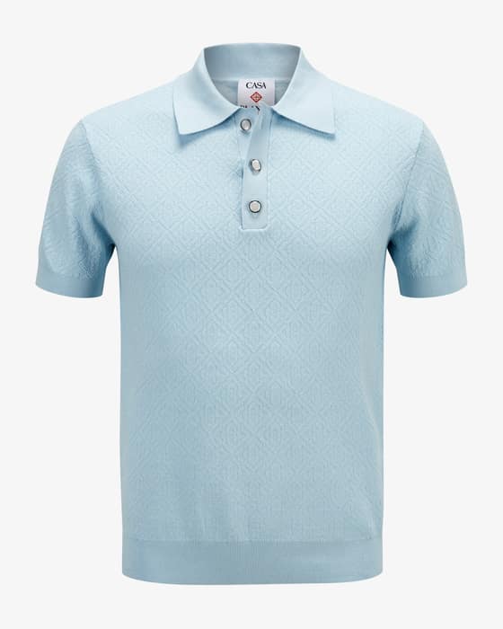 Strick-Poloshirt aus Baumwoll-Mix