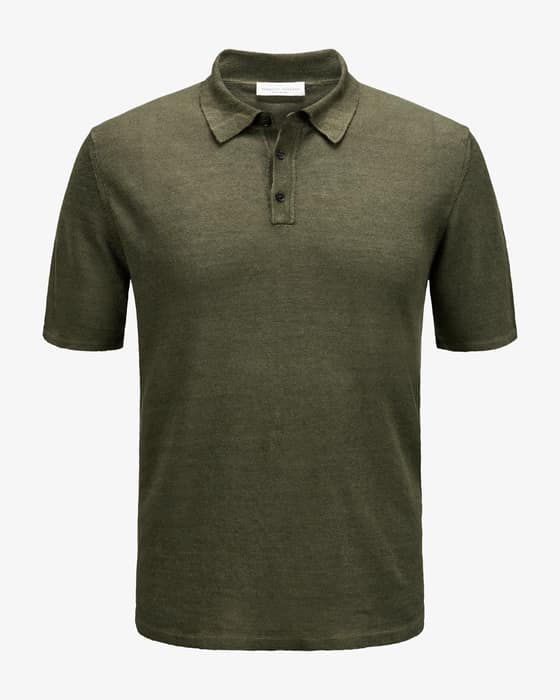 Strick-Poloshirt aus Leinen