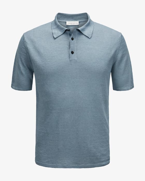 Strick-Poloshirt aus Leinen