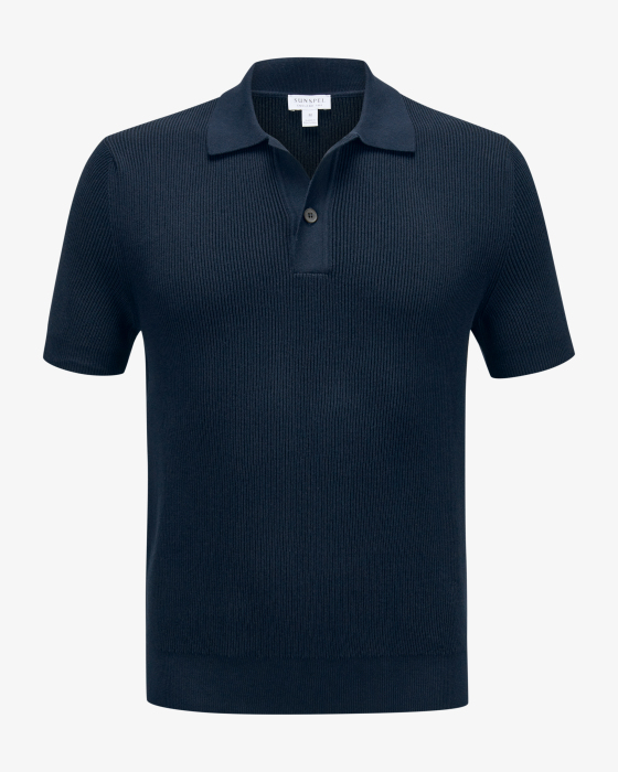 Strick-Poloshirt aus Baumwolle