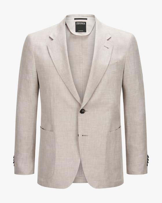 Sakko Crossover aus Woll-Leinen-Mix