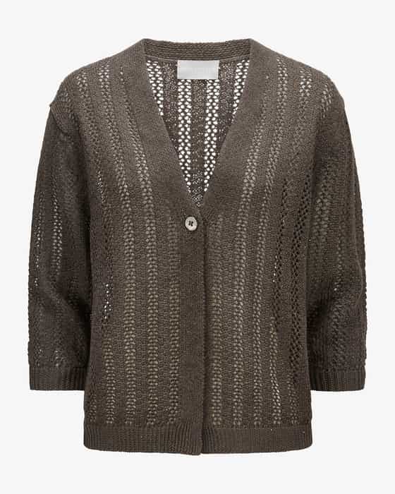Strickjacke aus Leinen-Mix