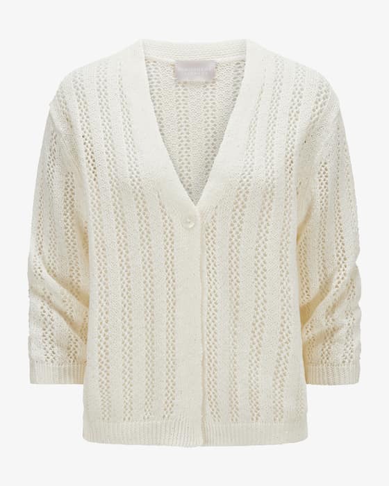 Strickjacke aus Leinen-Mix