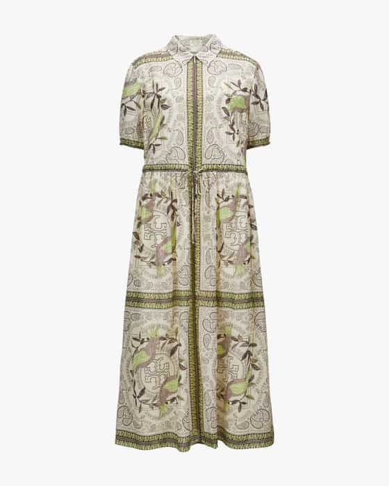 Hemdblusenkleid aus Seide und Baumwolle