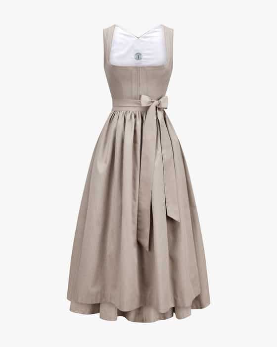 Dirndl lang Lyana aus Leinen und Baumwolle mit Schürze Bessy 