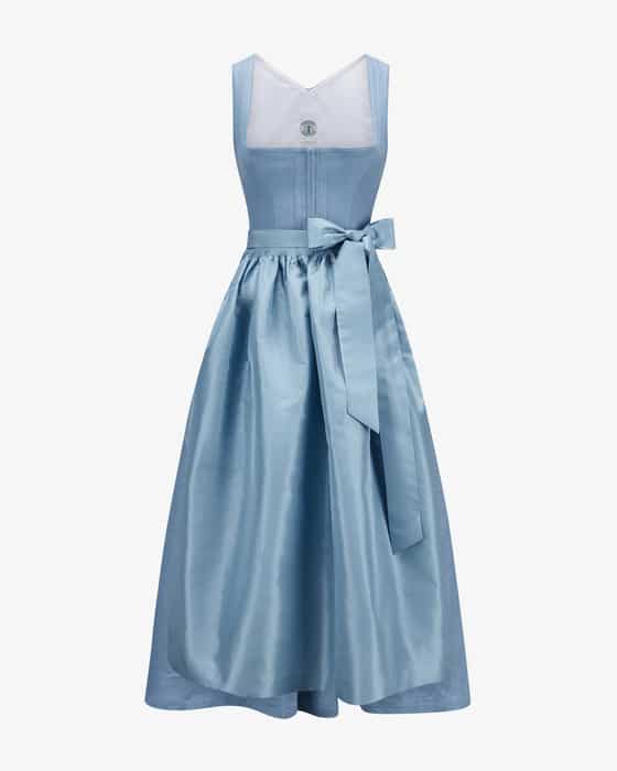 Dirndl lang Lyana aus Leinen mit Seidenschürze Sylvia