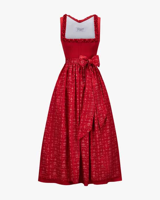 Dirndl Gaia lang aus Baumwolle mit Schürze