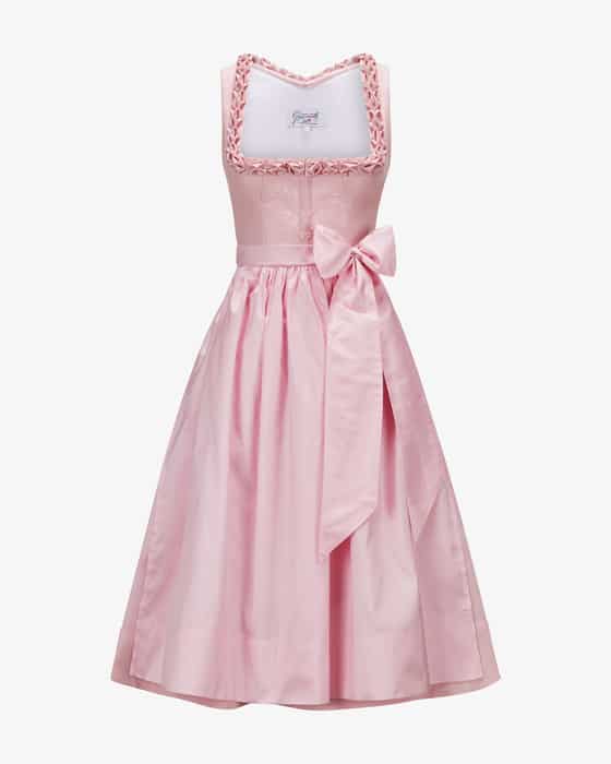 Midi-Dirndl Gaia aus Leinen mit Seidenschürze