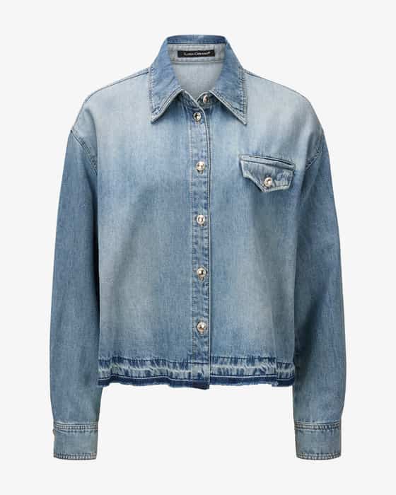 Jeansbluse aus Baumwoll-Mix