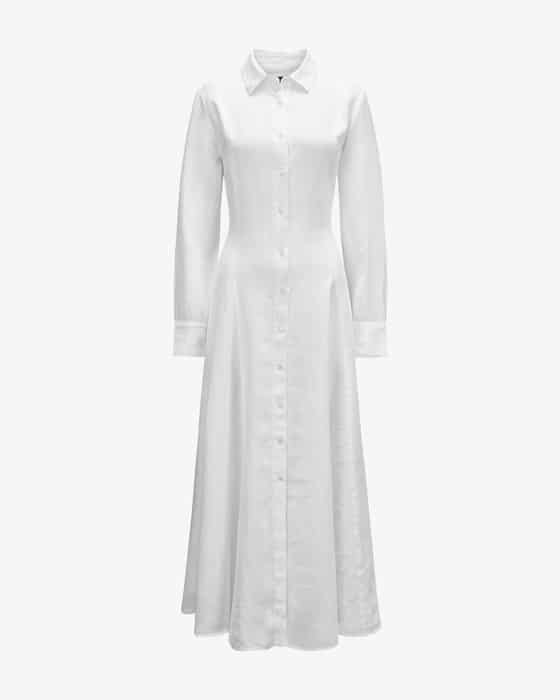 Wickel-Hemdblusenkleid aus Leinen