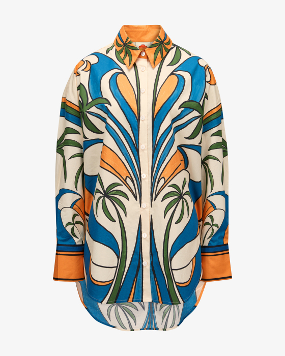 Hemdbluse Tropical Graphic aus Bio-Baumwolle