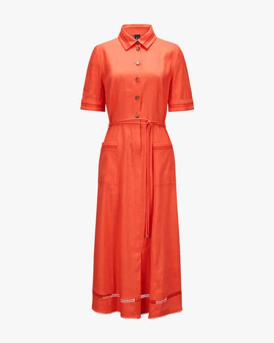 Hemdblusenkleid aus Leinen-Mix