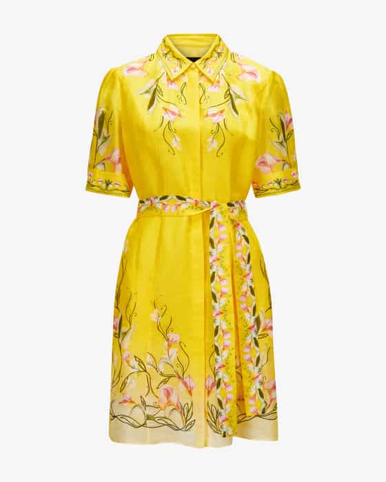 Kleid aus Leinen und Seide