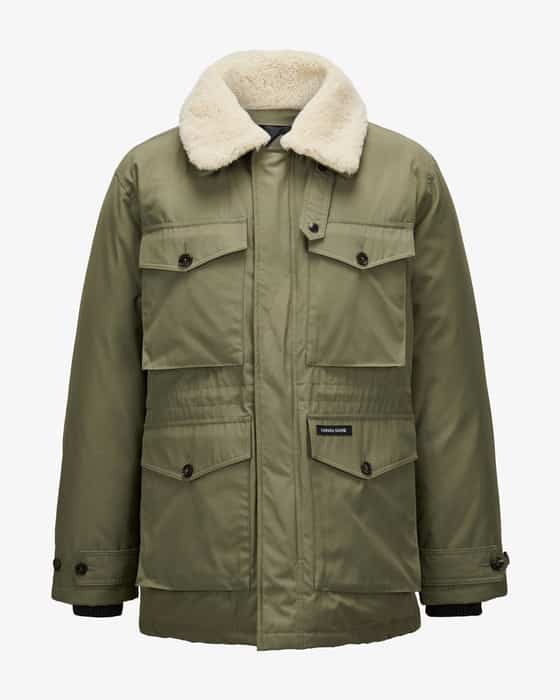 Scout down jacket with shearling collar