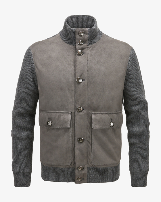 Hybrid-Blouson aus Leder und Cashmere