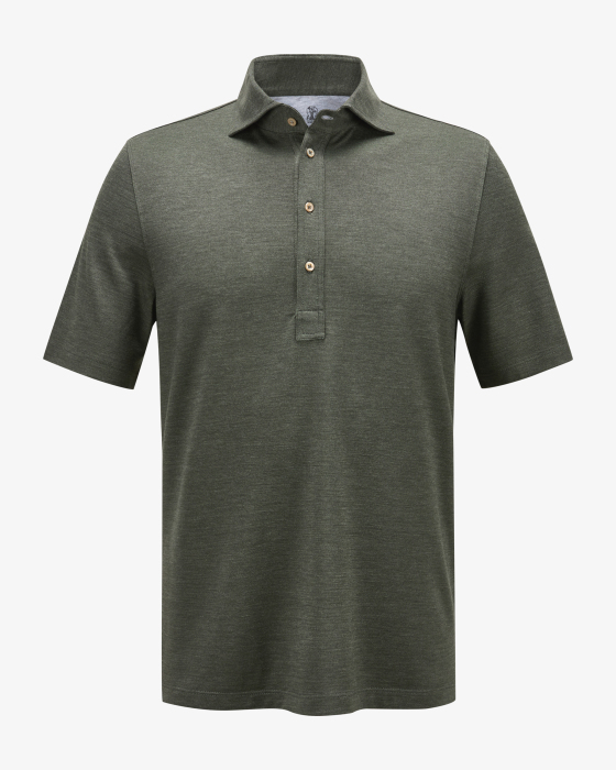 Polo shirt in a wool-silk blend