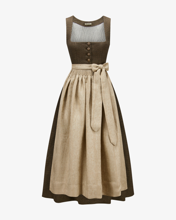 x LODENFREY Dirndl lang Monika mit Leinenschürze 