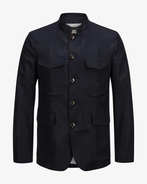 Fieldjacket aus Schurwoll-Seiden-Mix