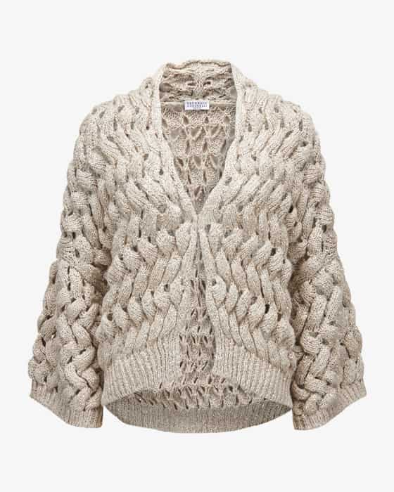 Strickjacke aus Seiden-Leinen-Mix