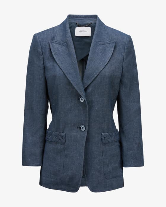 Blazer Fluid Denim aus Baumwolle und Leinen