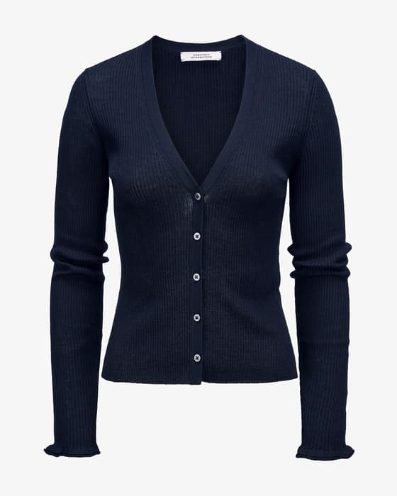 Cardigan made from virgin wool and cotton