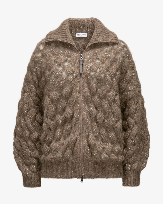 Cardigan made from a mohair/wool blend