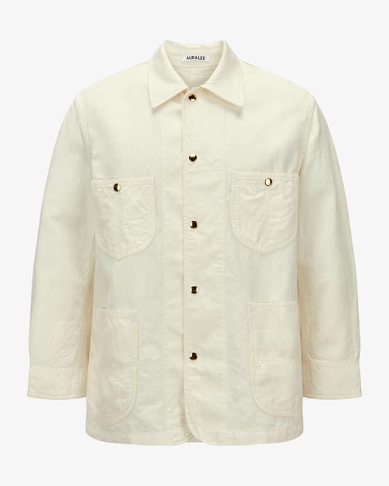 Shirtjacket aus Woll-Leinen-Mix