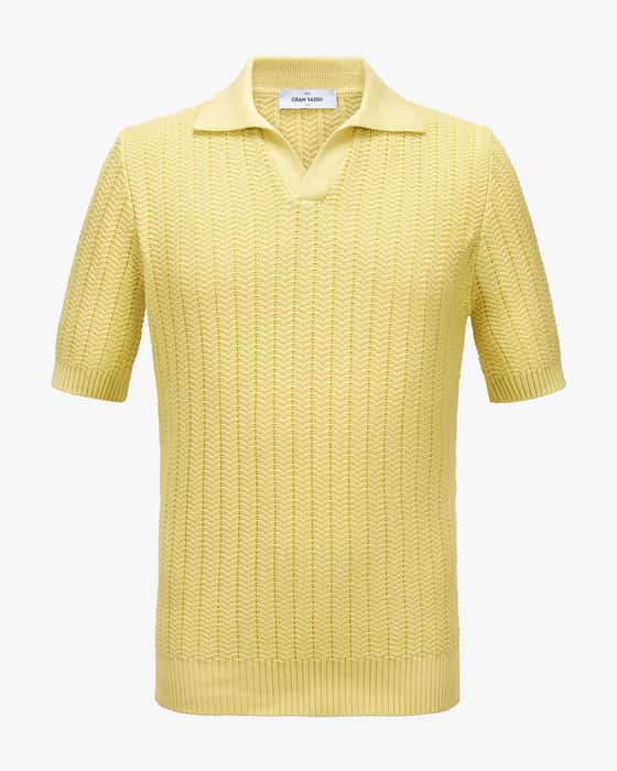 Strick-Poloshirt aus Baumwolle
