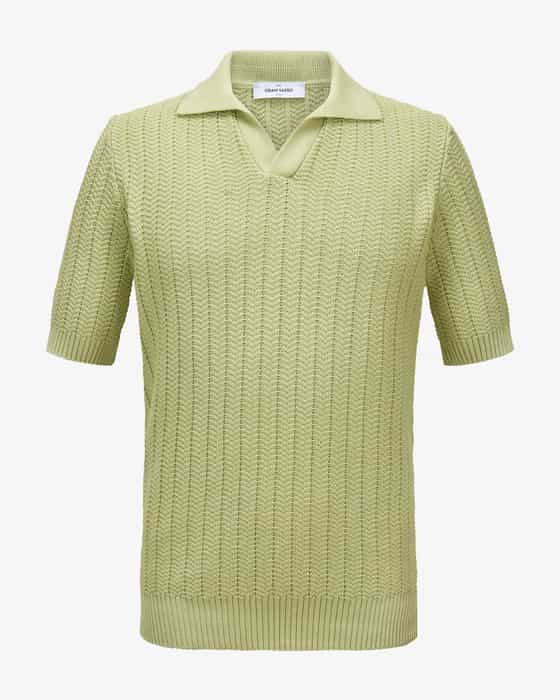 Strick-Poloshirt aus Baumwolle