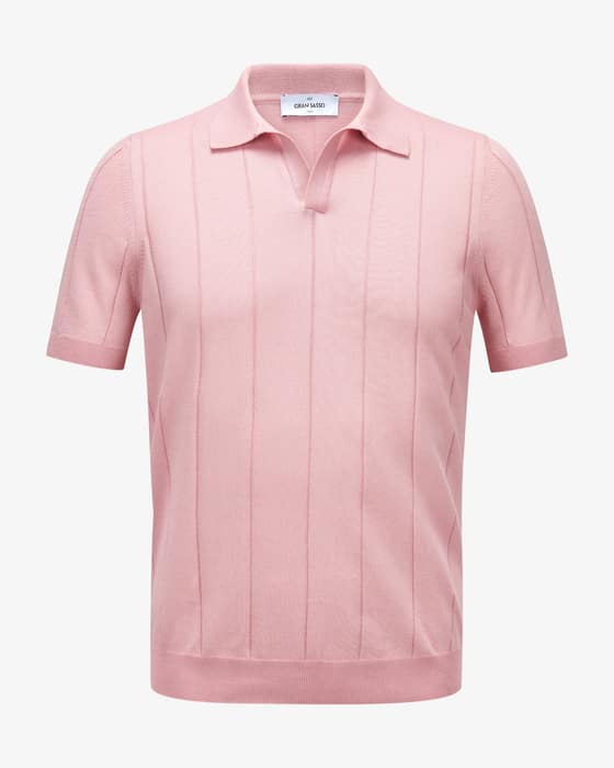 Strick-Poloshirt aus Baumwolle