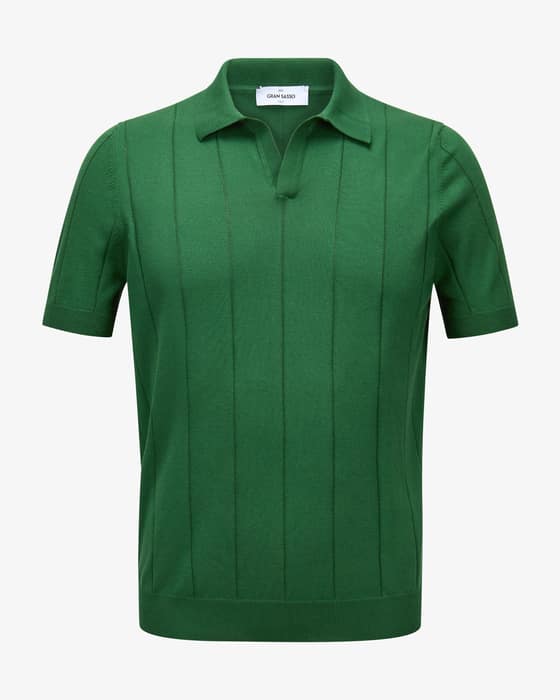 Strick-Poloshirt aus Baumwolle