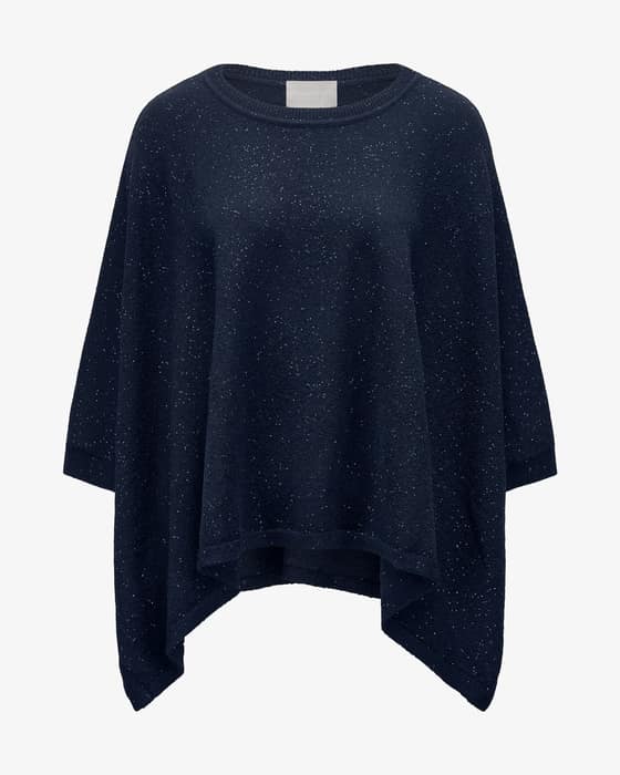 Poncho made from a merino wool blend