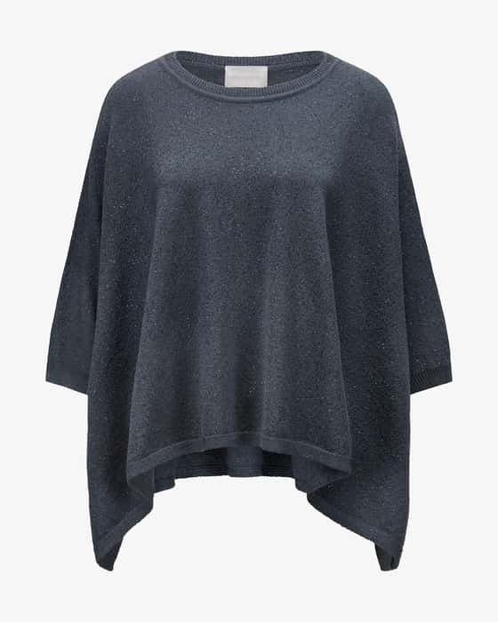 Poncho made from a merino wool blend