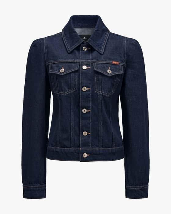 Denim jacket with puff sleeves 