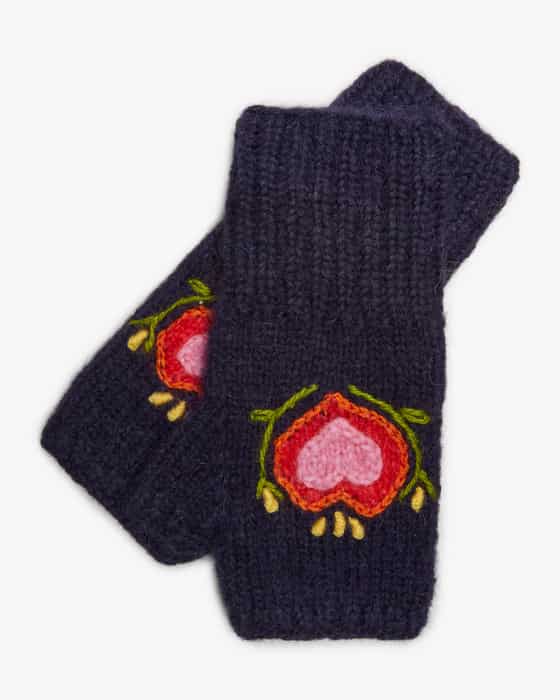Fingerlose Handschuhe aus Alpakawoll-Mix