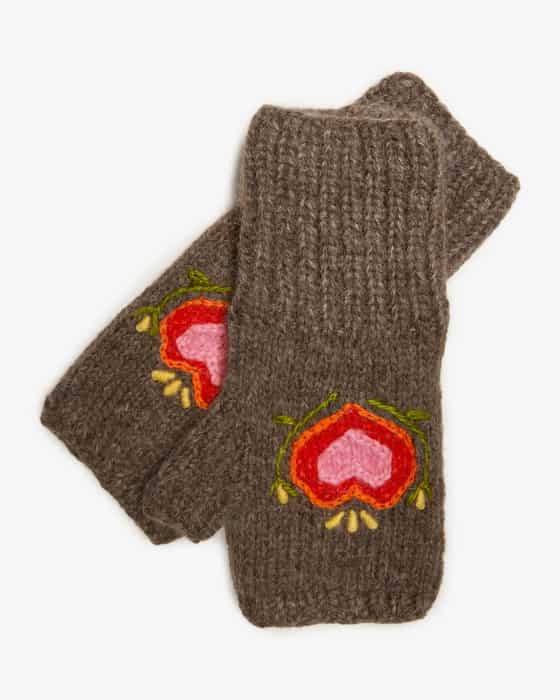 Fingerlose Handschuhe aus Alpakawoll-Mix