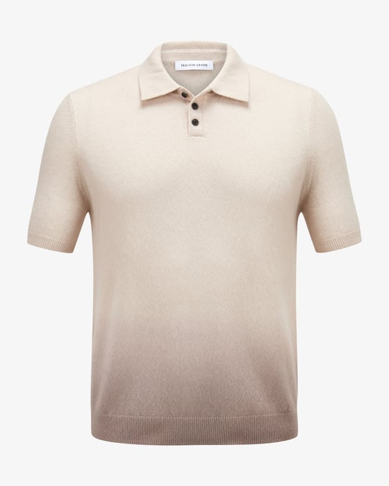 Amias knitted polo shirt in cashmere and silk