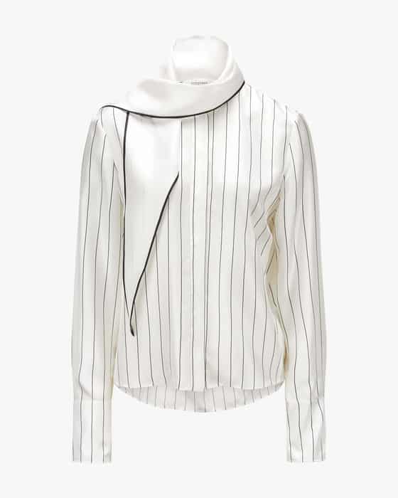 'Stripes With a Twist' silk blouse