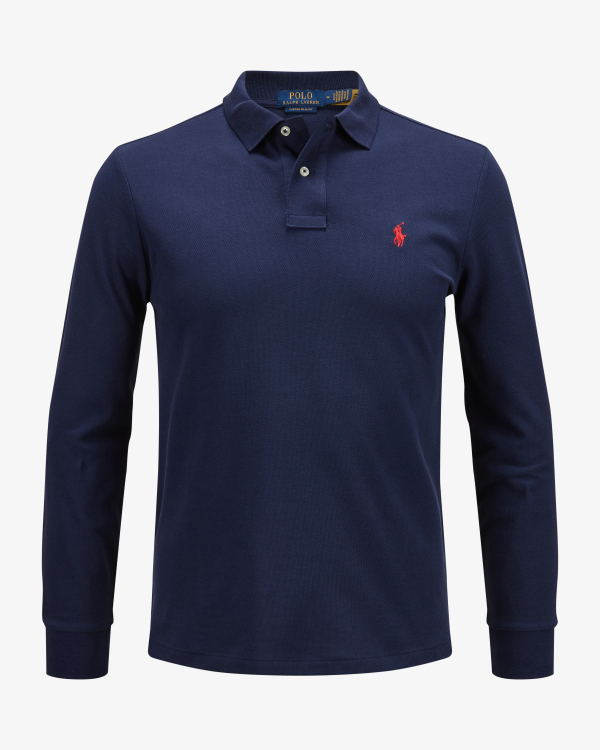 Langarm-Polo Custom Slim Fit