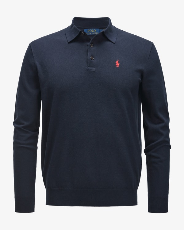 Langarm-Poloshirt aus Baumwolle