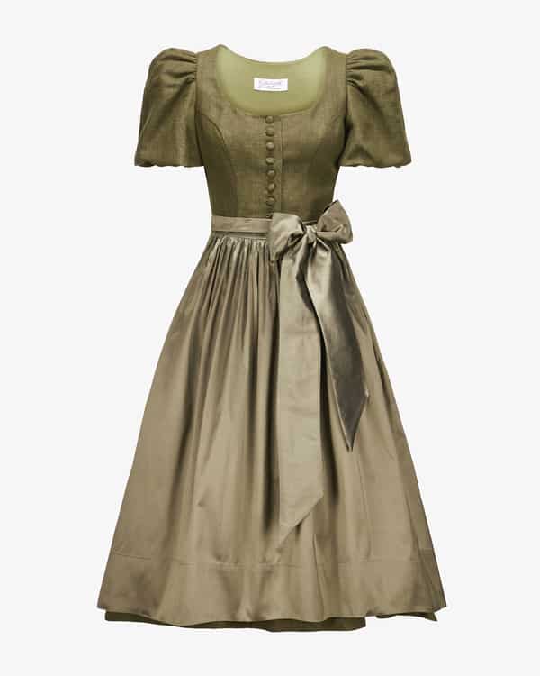 Guila Midi-Leinendirndl mit Seidenschürze 