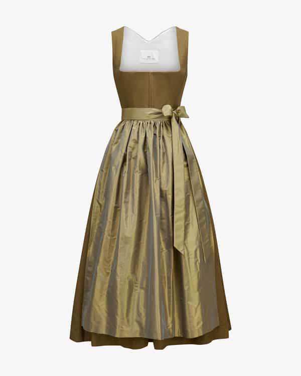 Leinen-Dirndl lang mit Schürze 