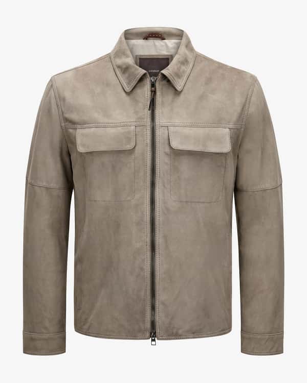 Leder-Shirtjacket Pesaro 