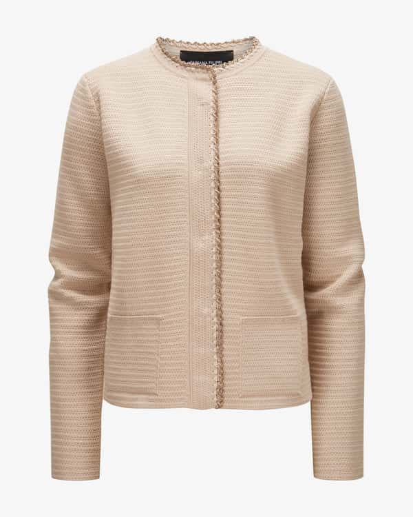 Strickjacke aus Merinowolle und Baumwolle