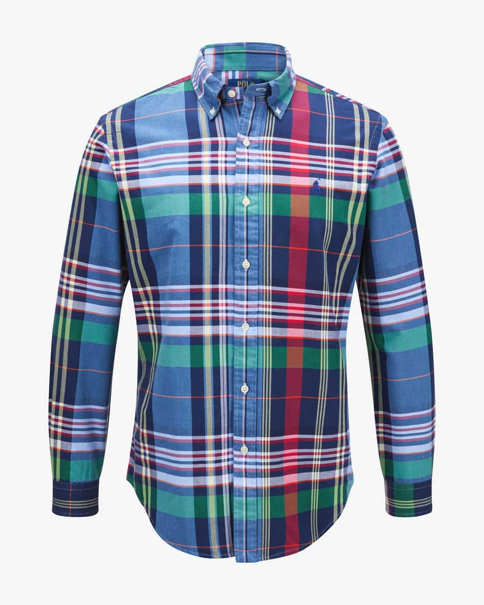 Polo Ralph Lauren Casualhemd Custom Fit (Blau, Gr. M) Herren Hemden Baumwollhemden