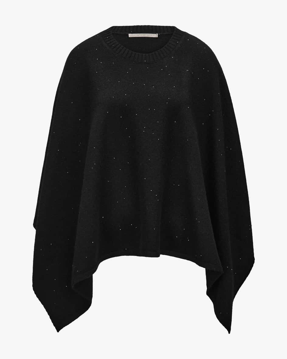 (The Mercer) N.Y. Cashmere-Cape (Schwarz, Gr. M L) Damen Strick Capes-Ponchos