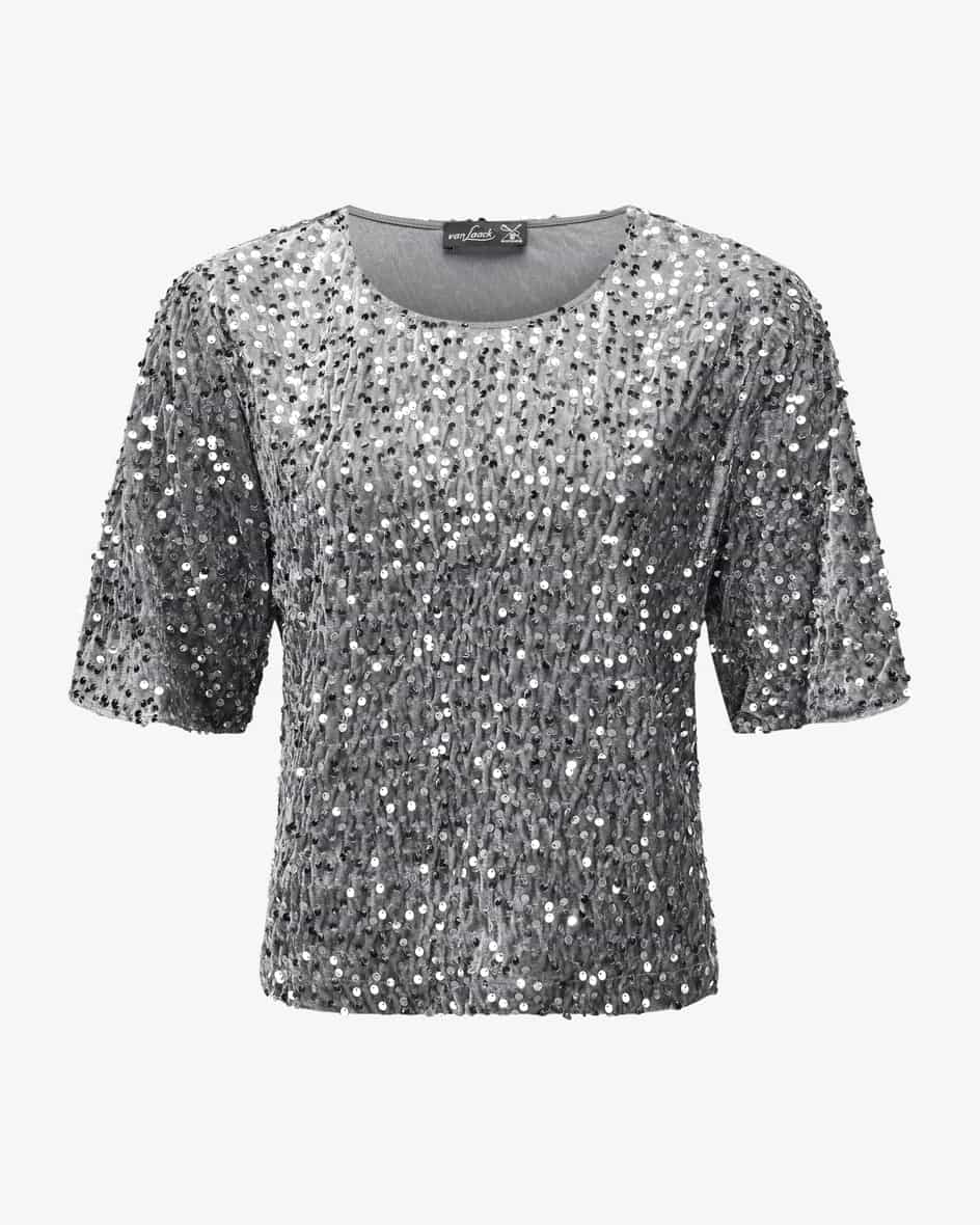 Jorina Pailletten-Samtblusenshirt